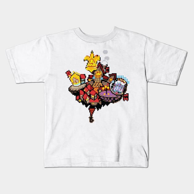 Traverse Town Pixel Art Kids T-Shirt by inotyler